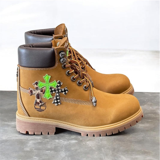 Custom Chrome Hearts Timberlands Tan