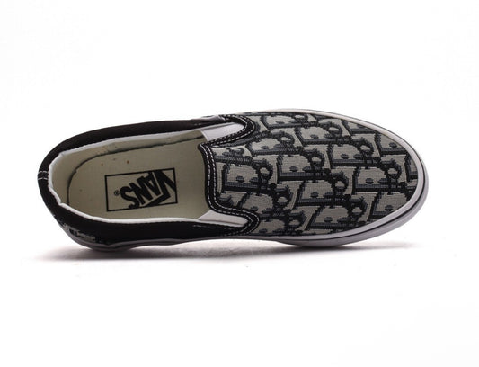 Custom Dior Vans Slip Ons Blck