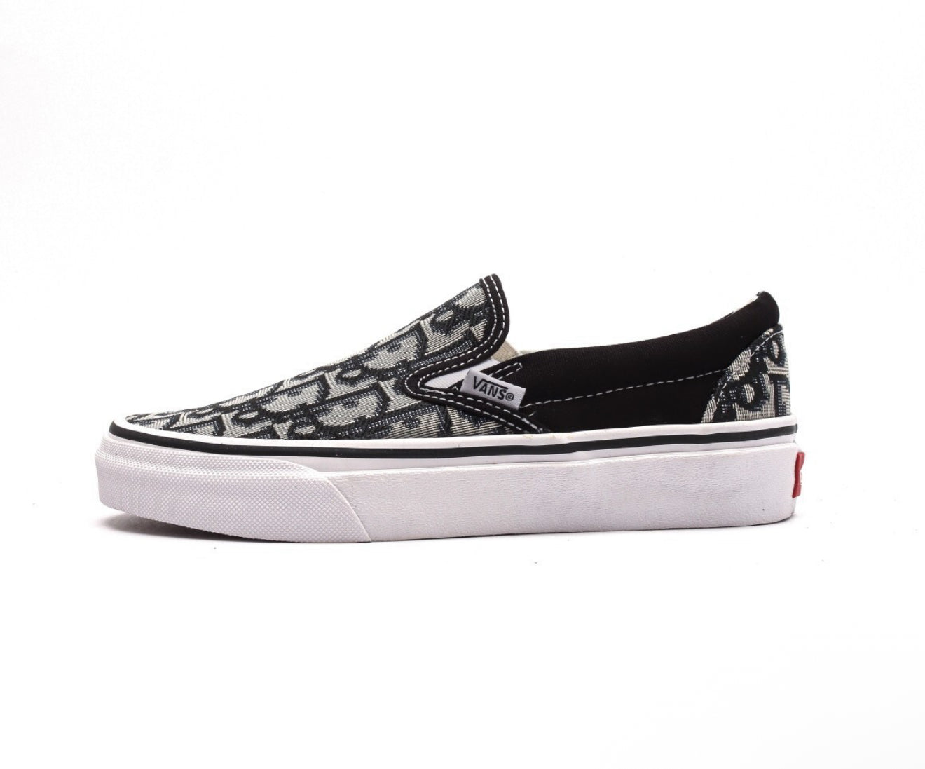 Custom Dior Vans Slip Ons Blck