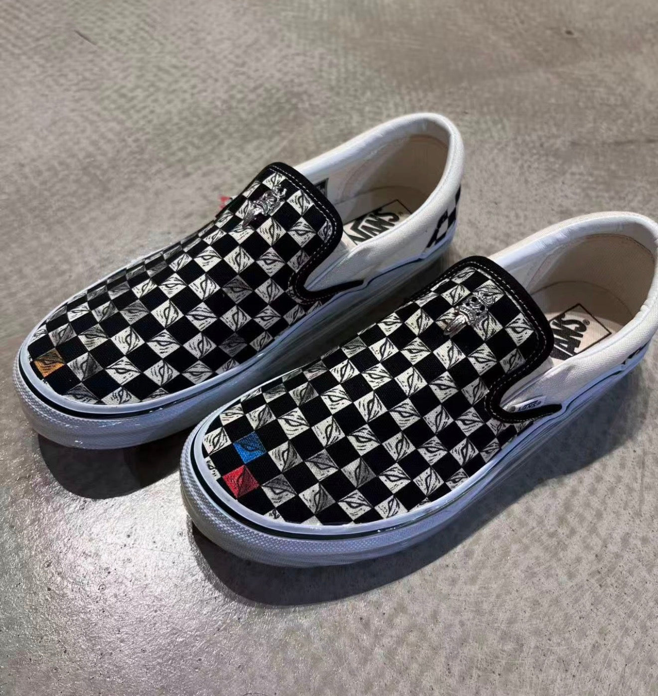 Custom Vans Chrome Hearts Slip On
