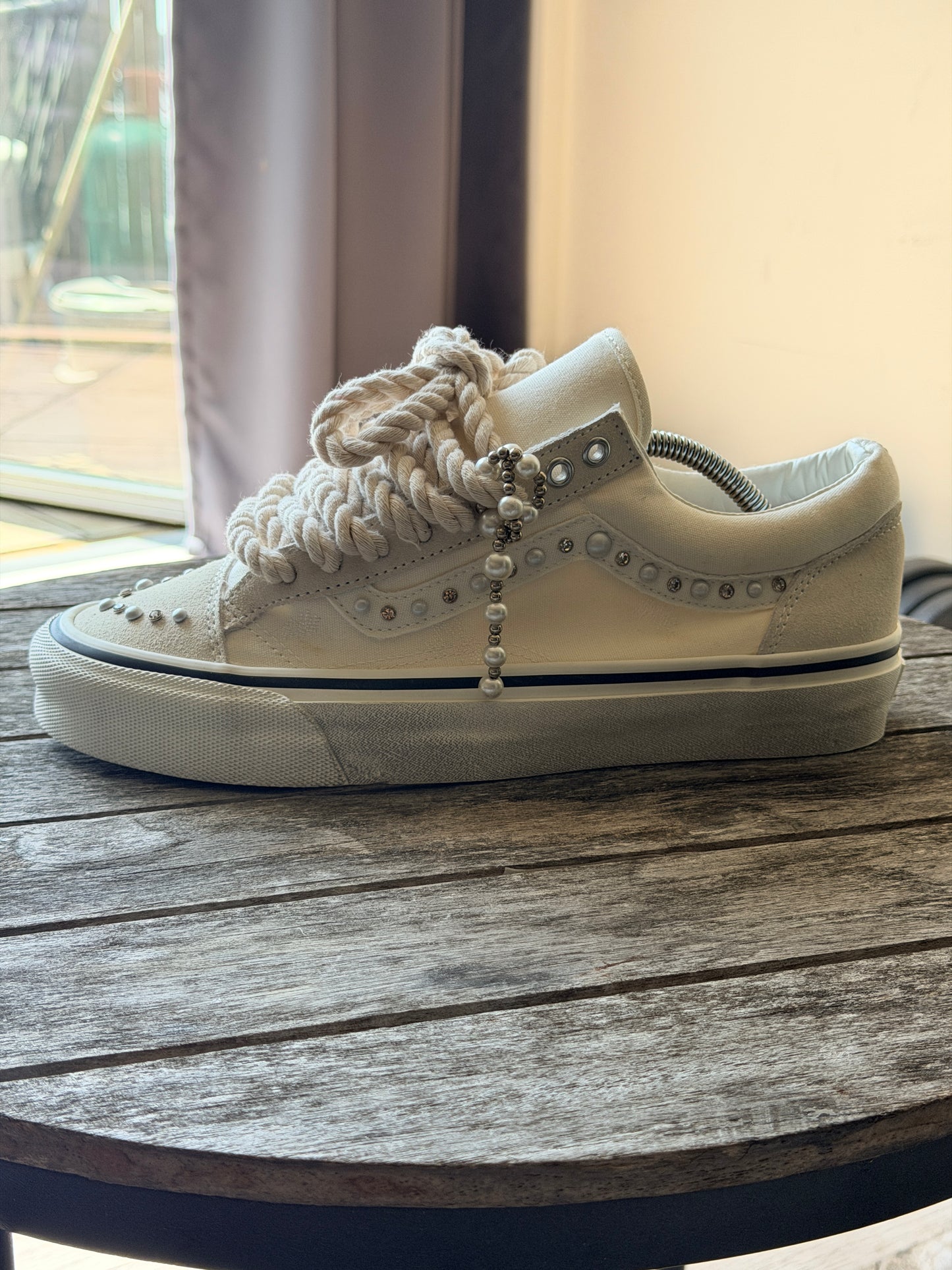 Custom Vans Lx Old Skool White Pearlised