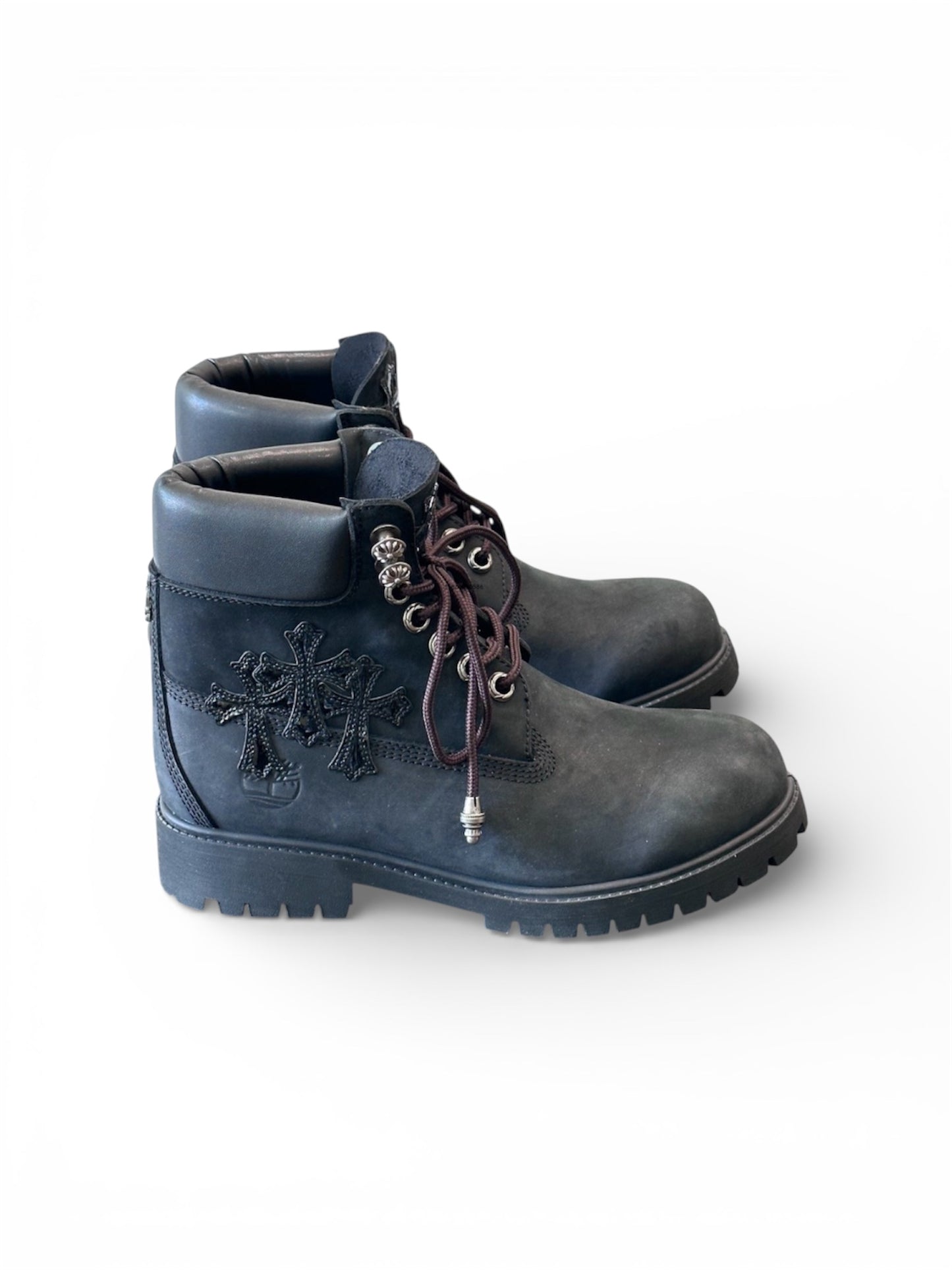 Custom Chrome Hearts Timberlands Black