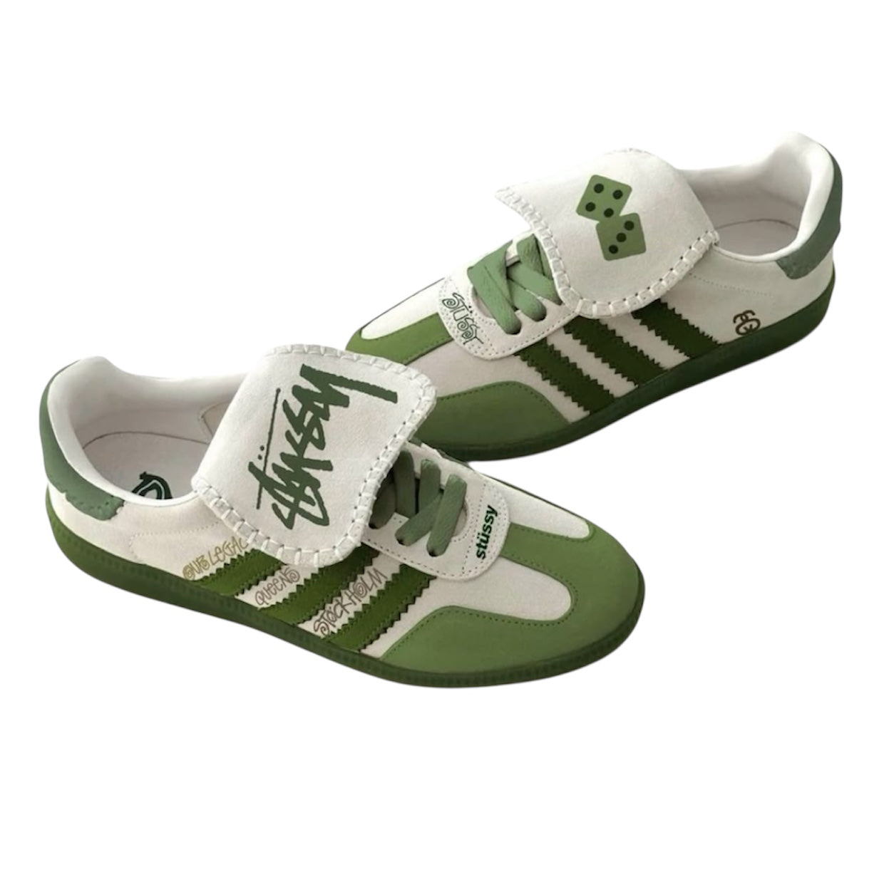 adidas gazelle silver green womens Custom Adidas Samba x Stussy Dice – JWCKICKS