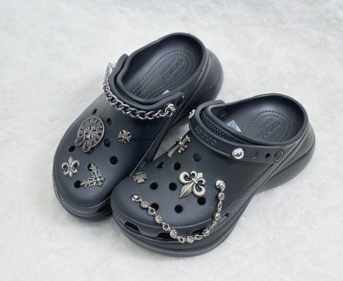 Custom Platform Crocs x Chrome Hearts