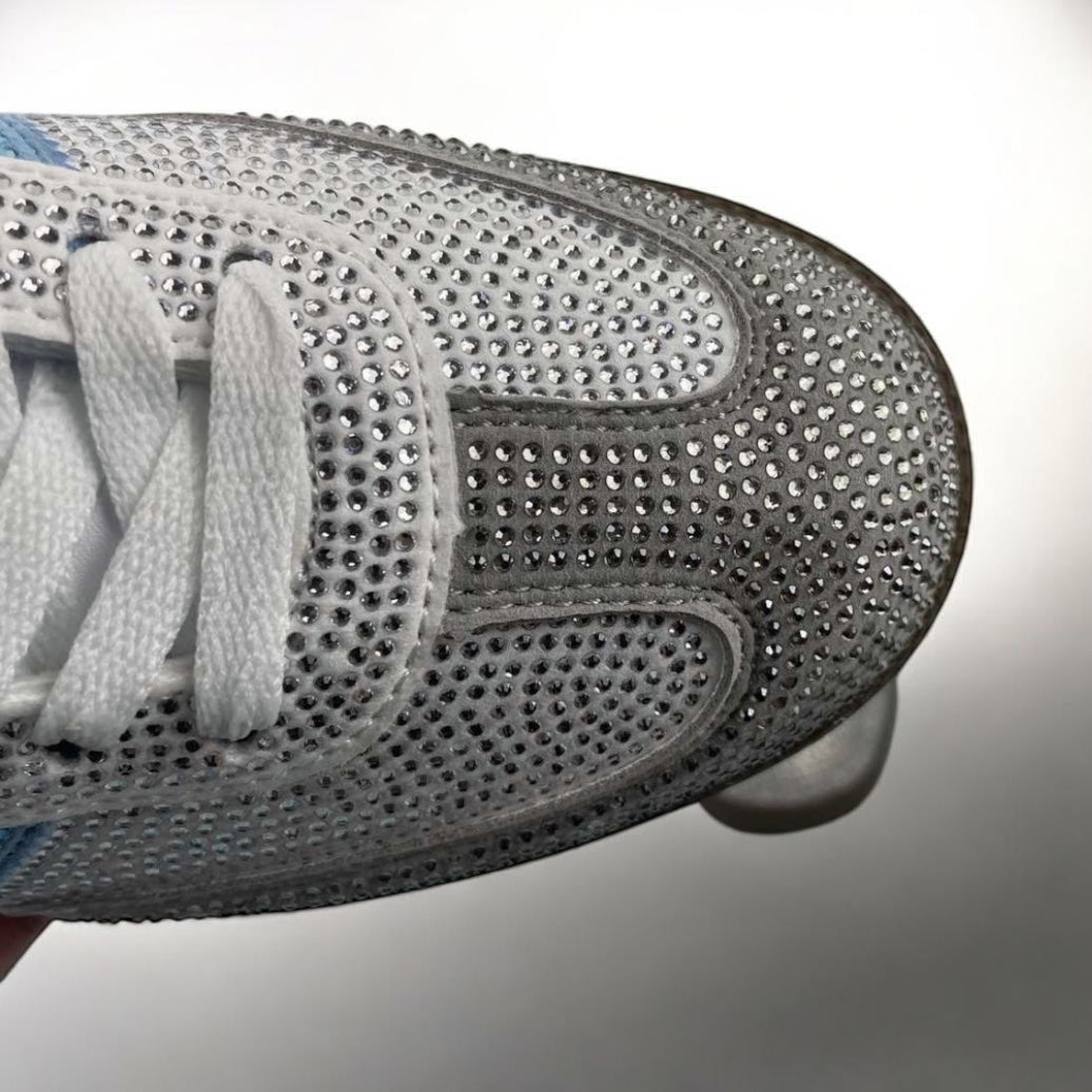 Custom Adidas Samba Blue Rhinestone