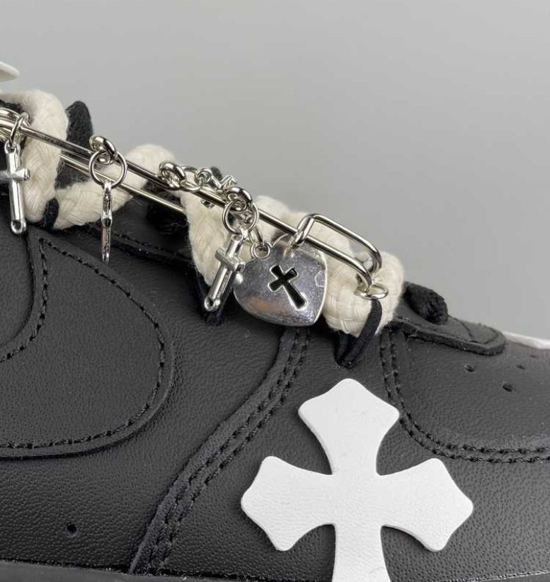 Custom Nike Air force 1 Double Lace Chrome