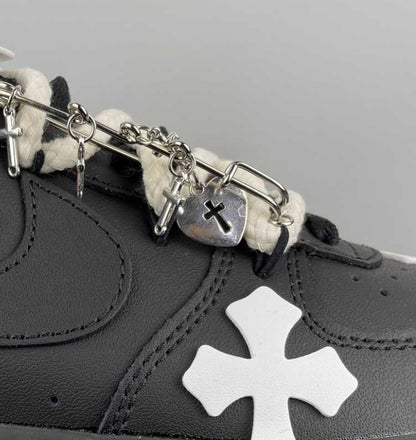 Custom Nike Air force 1 Double Lace Chrome