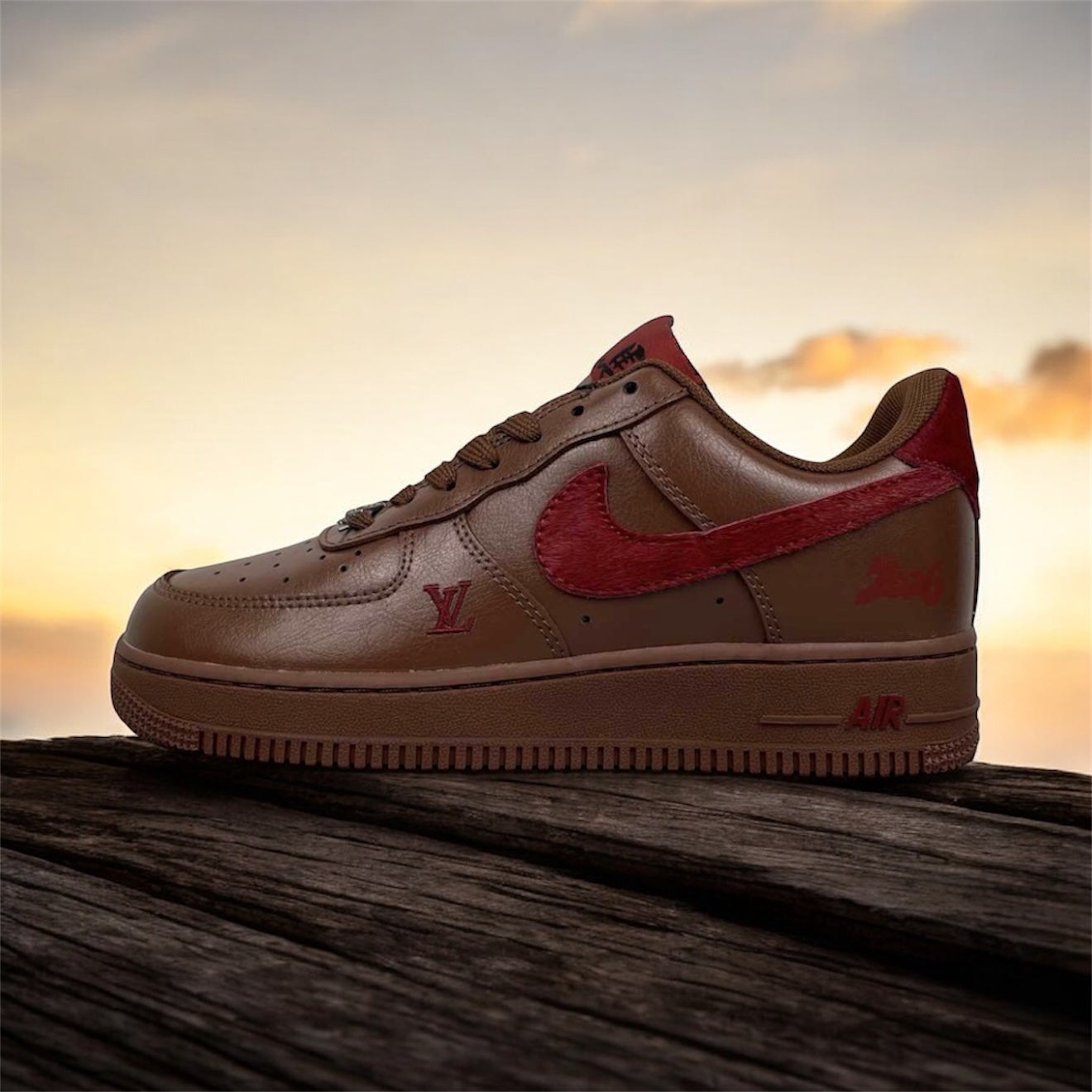 Custom Nike Air force 1 x LV Brown