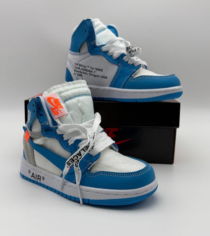 Kids Custom Nike OW Air Jordan 1 UNC
