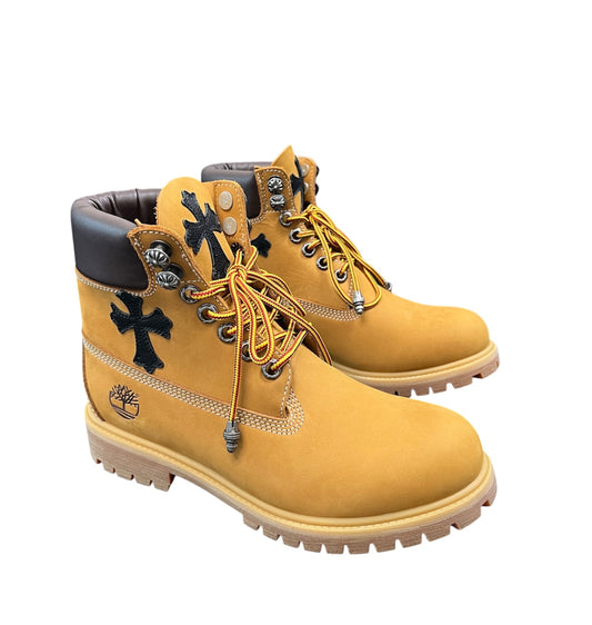 Custom Chrome Hearts Timberlands Tan