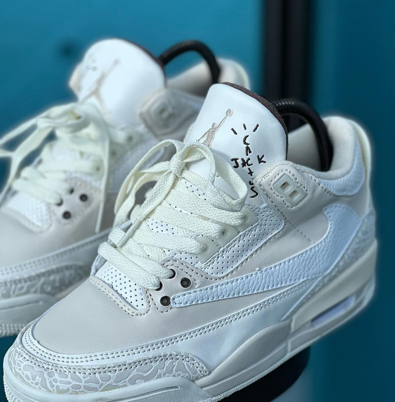 Custom Nike Air Jordan 3 Reverse Swoosh Bone
