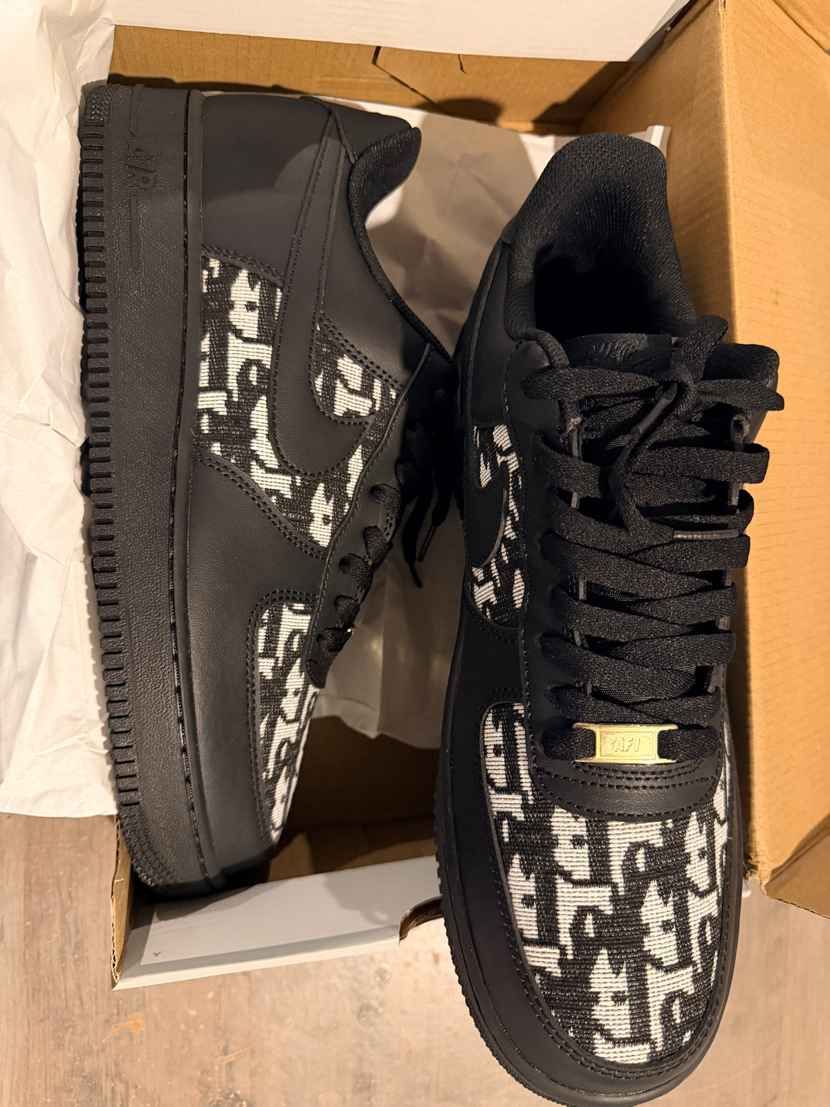 Custom Nike Air force 1 x Dior Black