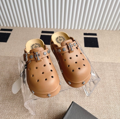 Platform Chrome Hearts Sandal (brown)