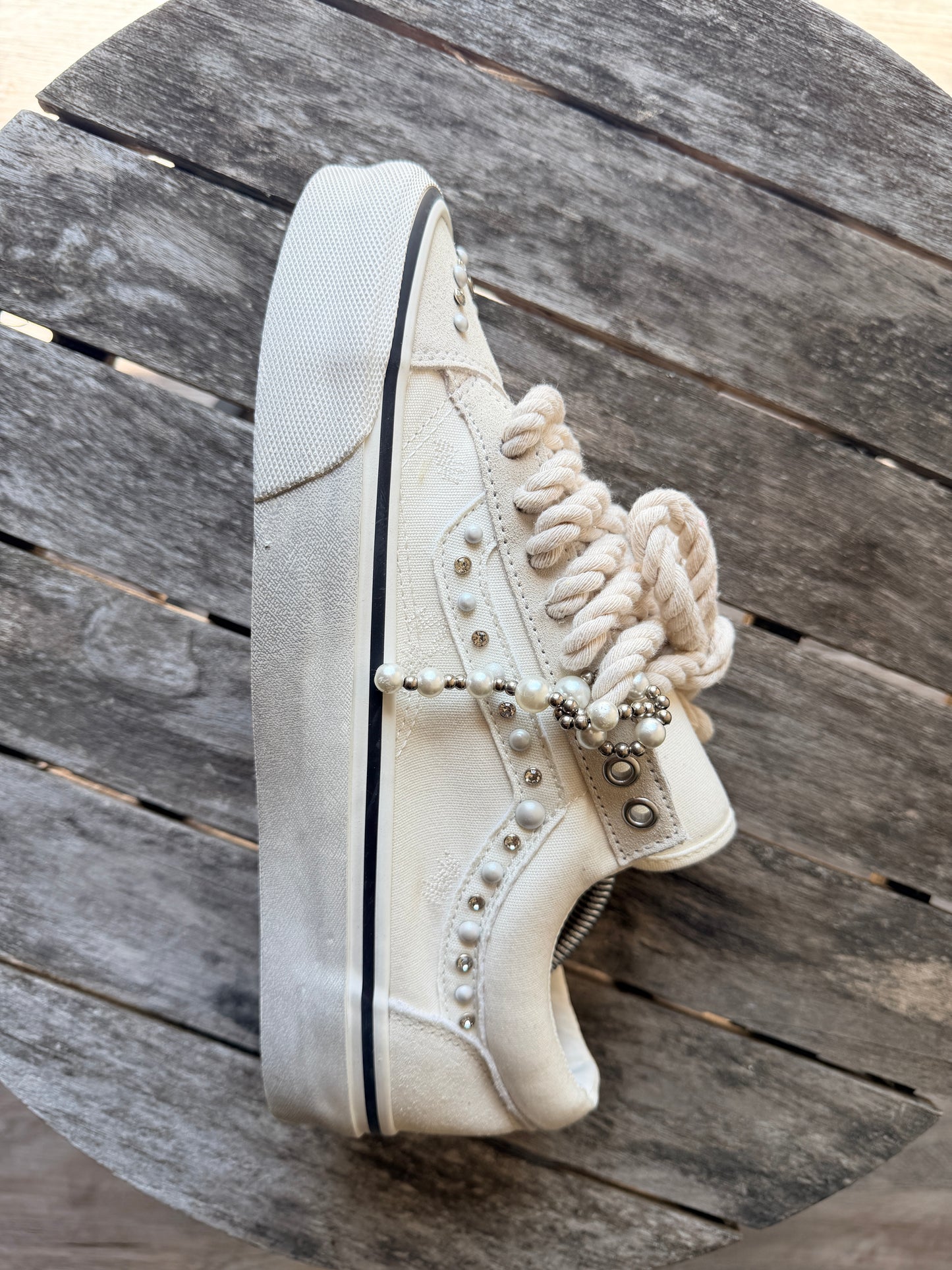 Custom Vans Lx Old Skool White Pearlised