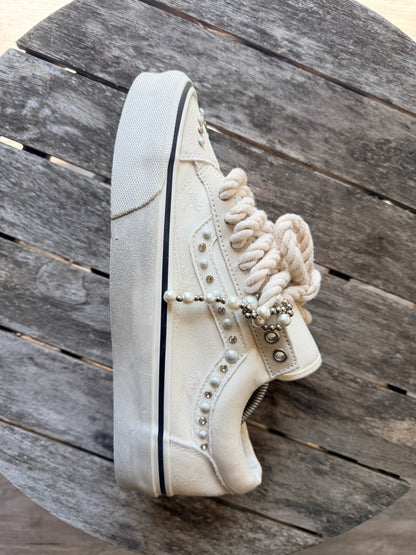 Custom Vans Lx Old Skool White Pearlised