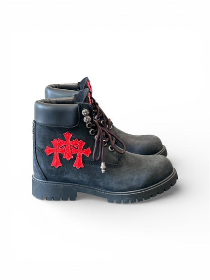 Custom Chrome Hearts Timberlands Black