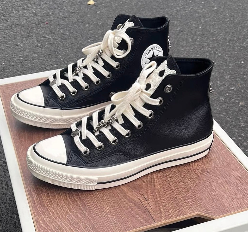 Custom Converse Chuck Taylor High Leather x Chrome Hearts