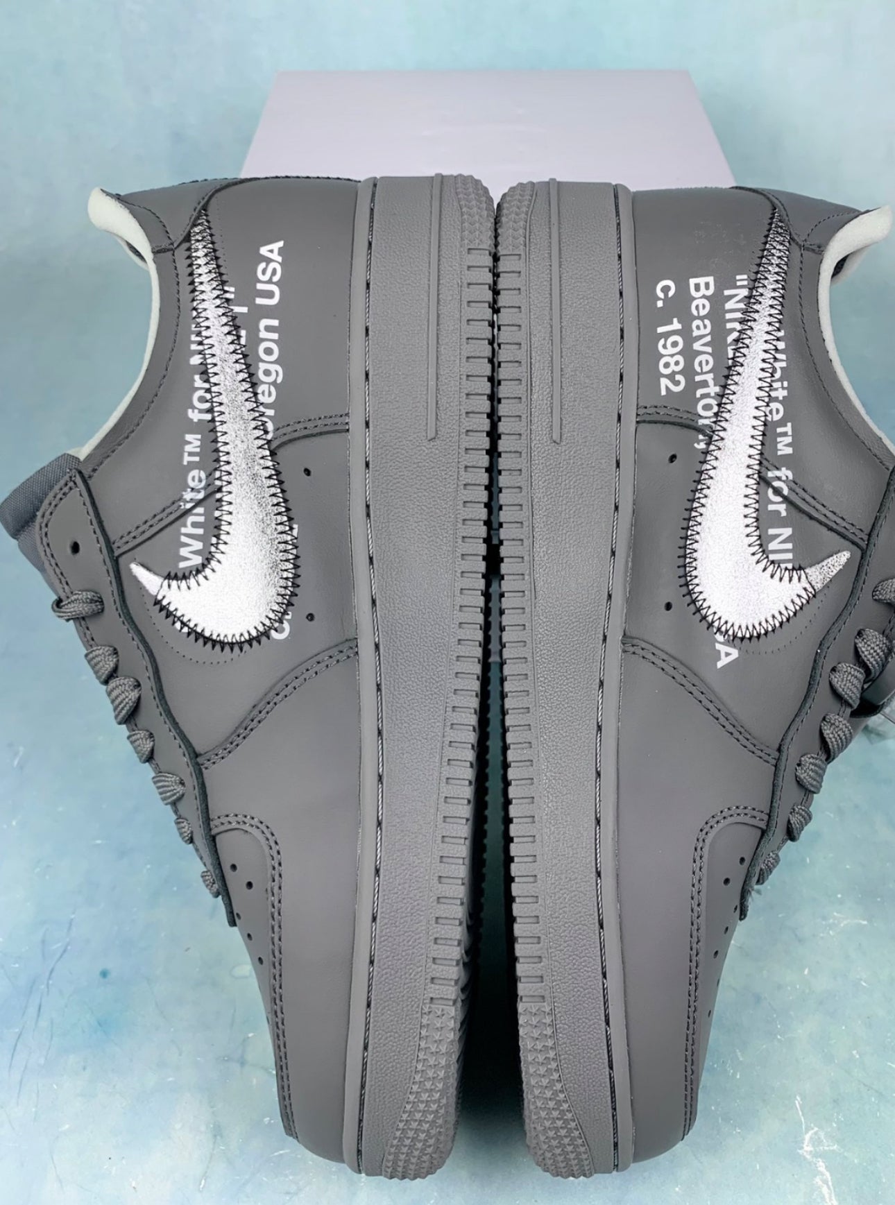 Custom Nike Air force OW Ghost Grey – JWCKICKS