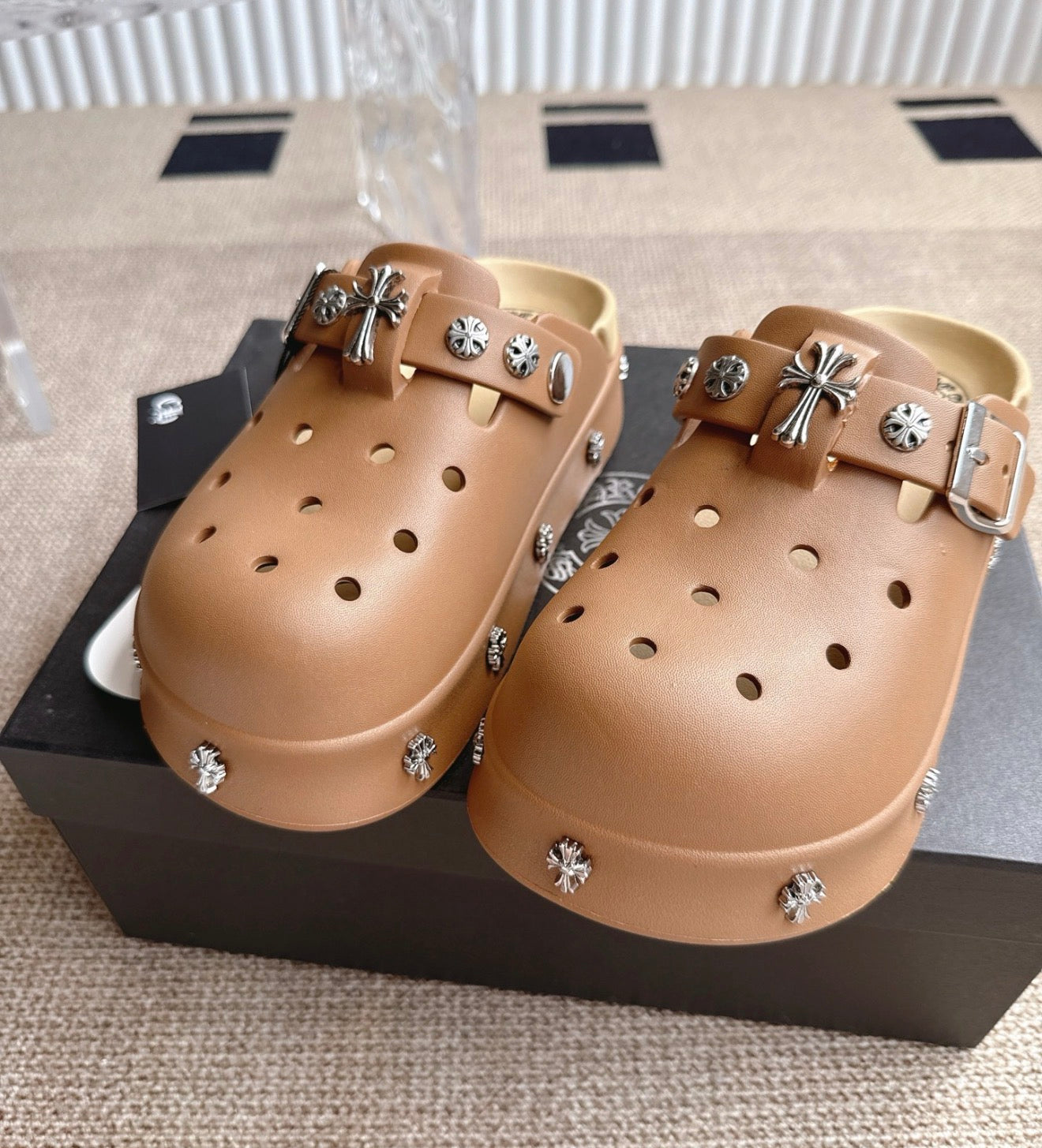 Platform Chrome Hearts Sandal (brown)