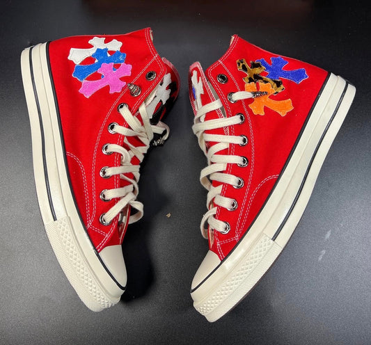 Custom Converse Chuck Taylor High x Chrome Hearts Red