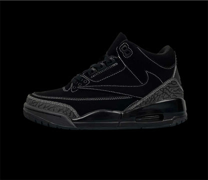 Custom Nike Air Jordan 3 Reverse Swoosh ‘Black’