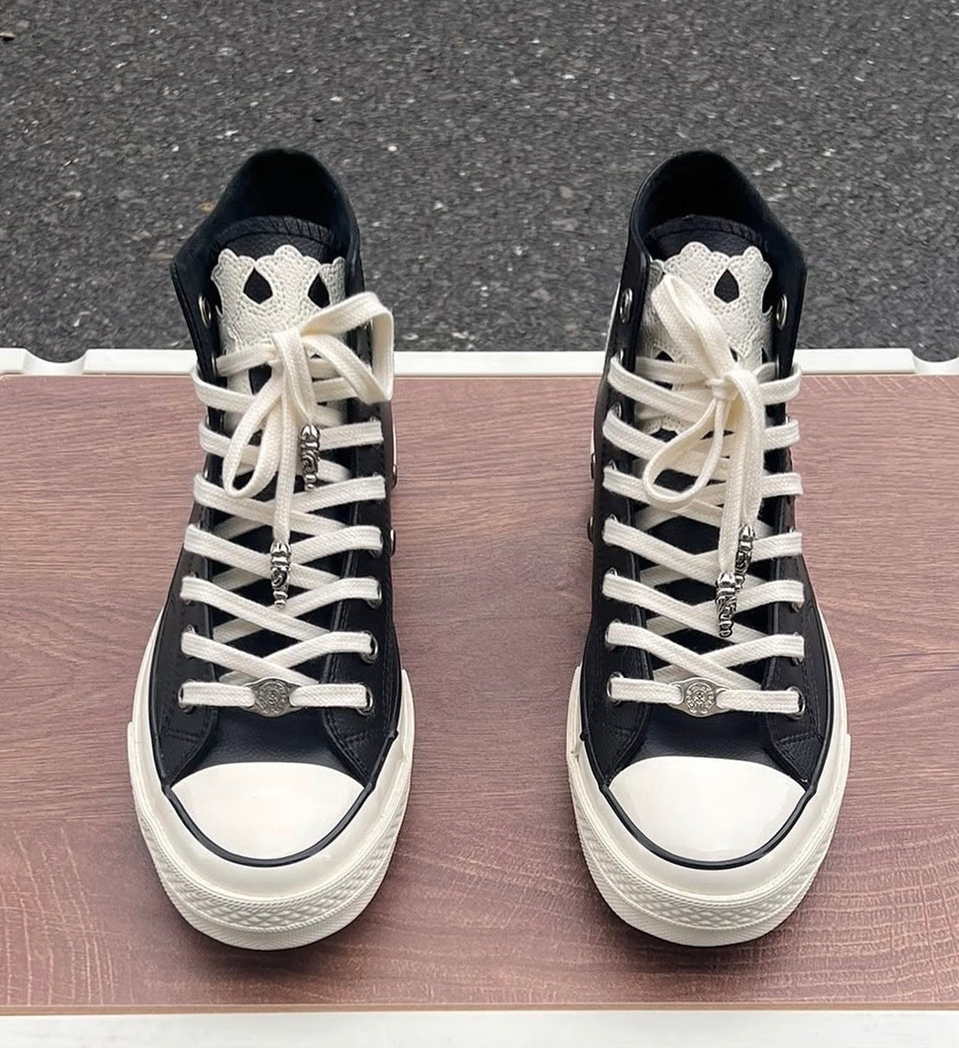 Custom Converse Chuck Taylor High Leather x Chrome Hearts