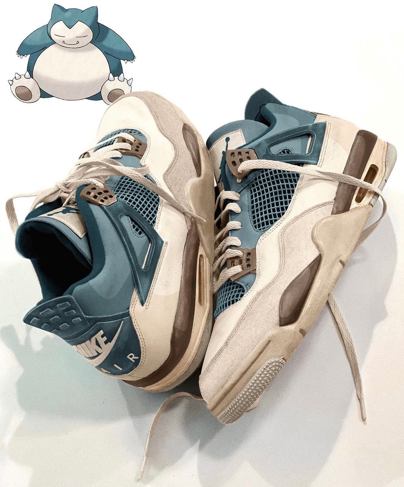 Custom Nike Air Jordan 4 Snorlax