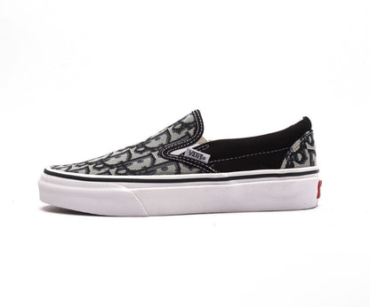 Custom Dior Vans Slip Ons Blck
