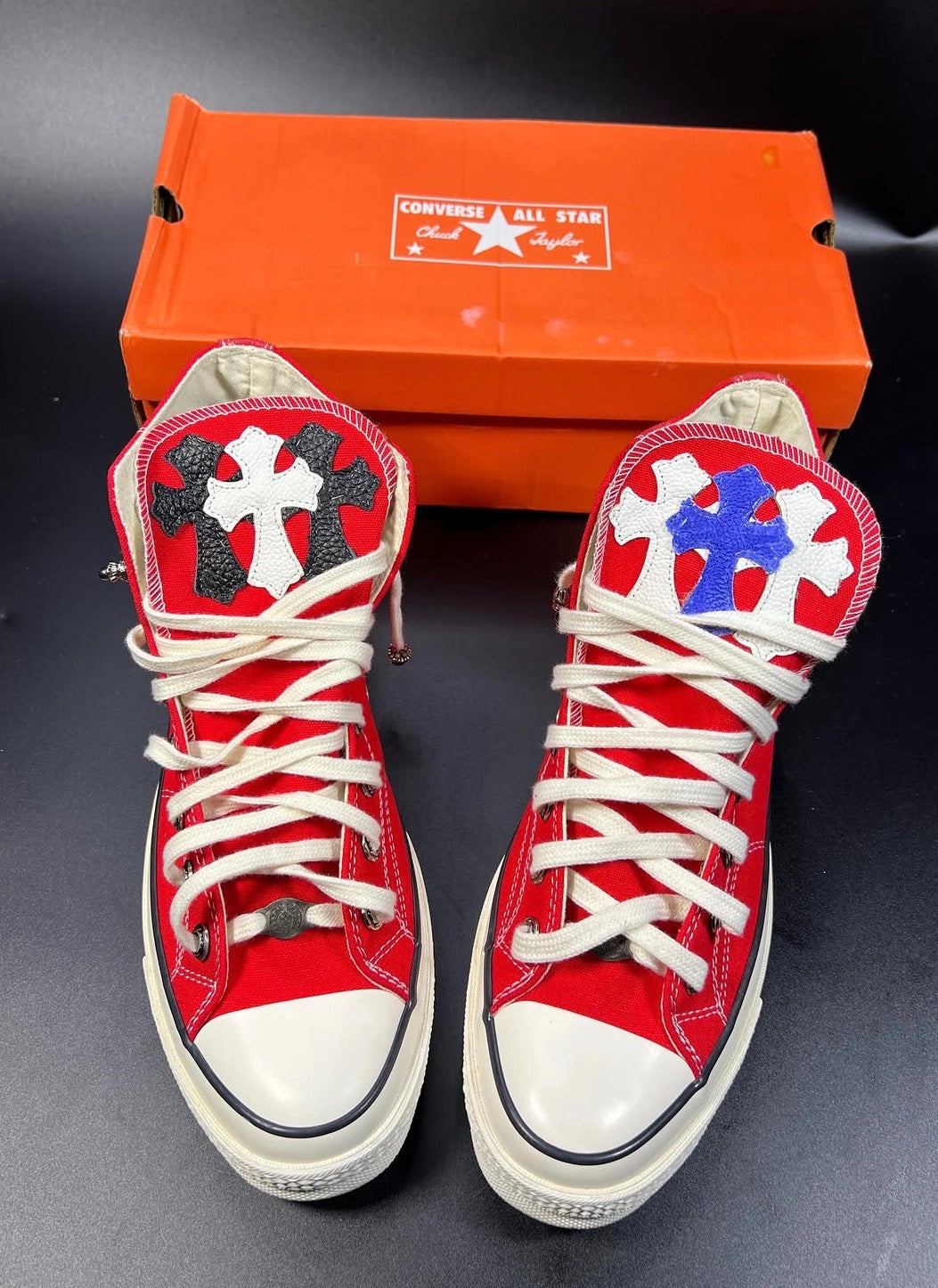 Custom Converse Chuck Taylor High x Chrome Hearts Red