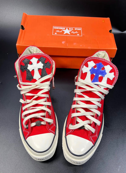 Custom Converse Chuck Taylor High x Chrome Hearts Red