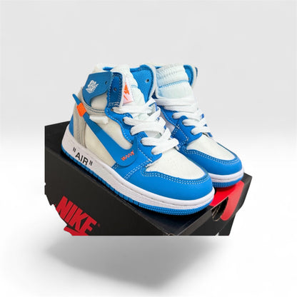 Kids Custom Nike OW Air Jordan 1 UNC
