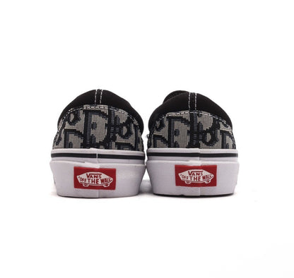 Custom Dior Vans Slip Ons Blck