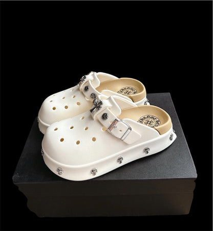 Platform Chrome Hearts Sandals (white)