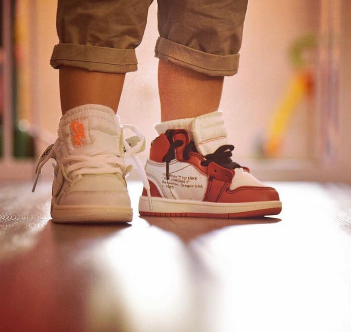 Kids Custom Nike OW Air Jordan 1 Chicago