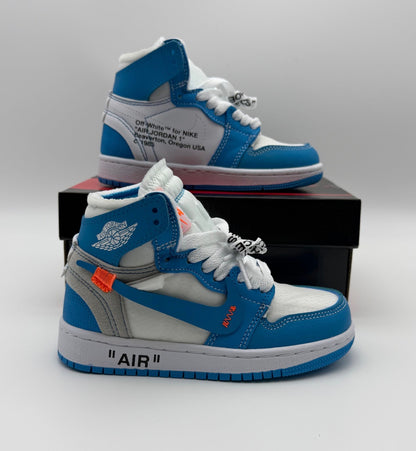 Kids Custom Nike OW Air Jordan 1 UNC