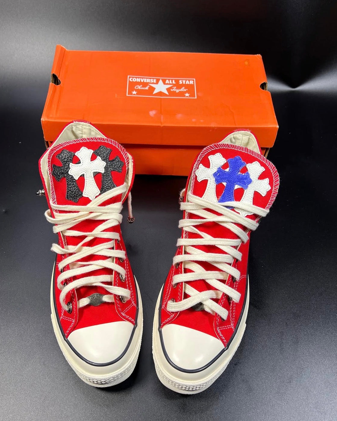 Custom Converse Chuck Taylor High x Chrome Hearts Red