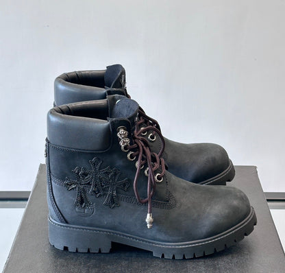 Custom Chrome Hearts Timberlands Black