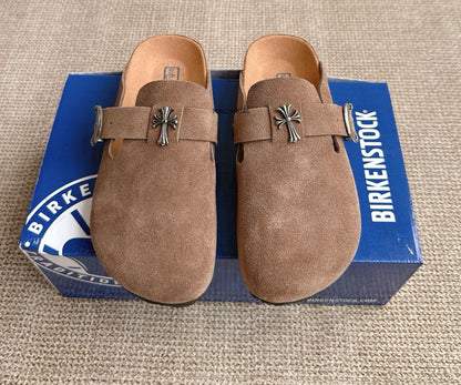 Custom Birkenstocks x Chrome Hearts Brwn
