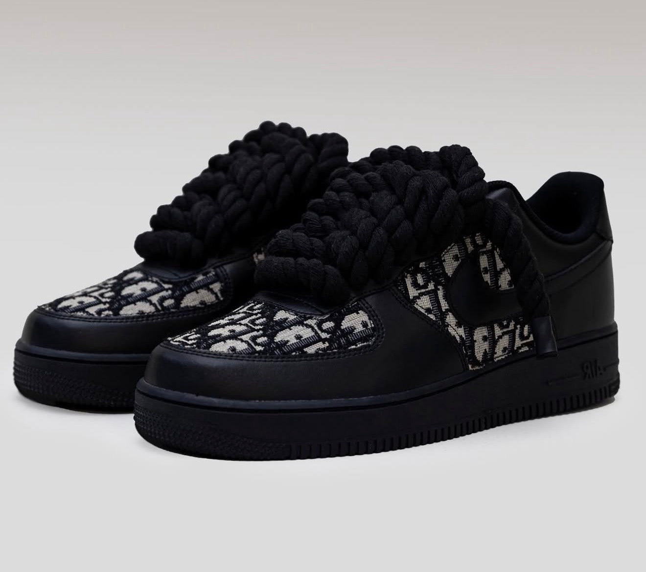Custom Nike Air force 1 x Dior Black Rope
