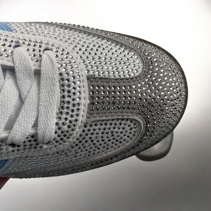 Custom Adidas Samba Blue Rhinestone