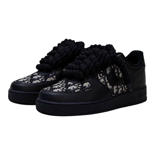 Custom Nike Air force 1 x Dior Black Rope