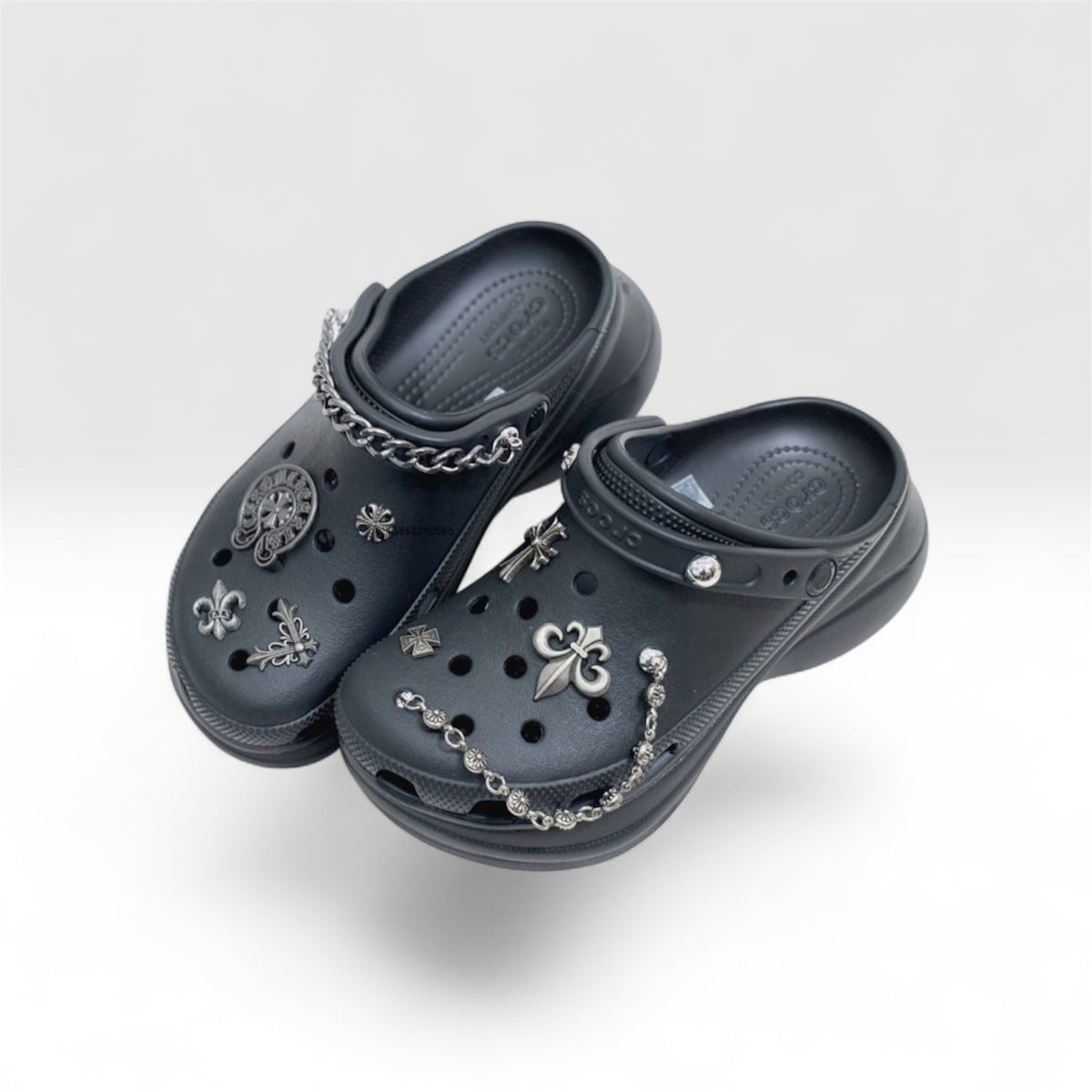 Custom Platform Crocs x Chrome Hearts