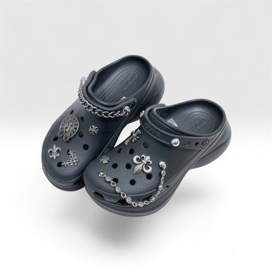 Custom Platform Crocs x Chrome Hearts