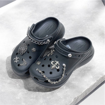 Custom Platform Crocs x Chrome Hearts