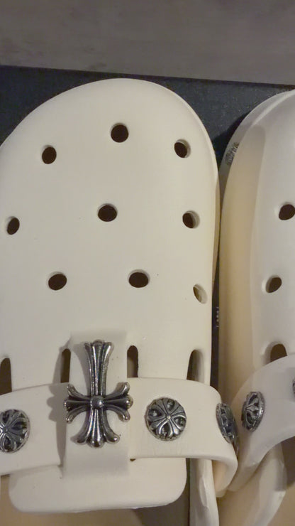 Platform Chrome Hearts Sandals (white)