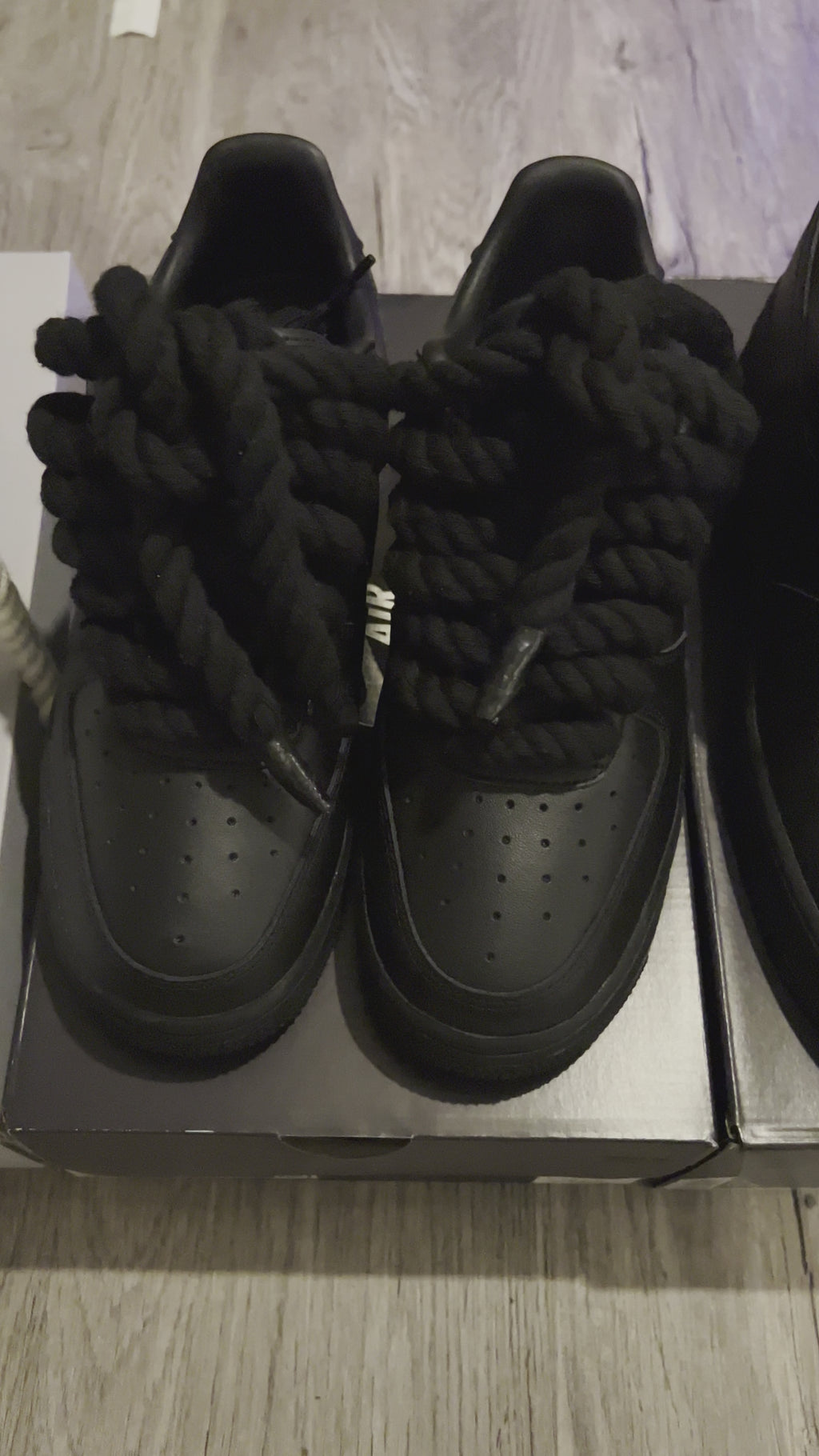 My Custom Made Rope lace Custom AF1 with Black Shrink Aglet Tips :  r/Sneakers