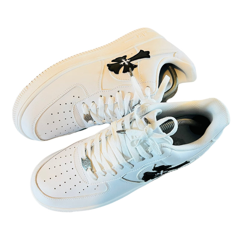 Air Force 1 Chrome Hearts (White & Gray) – Livingalittlefast